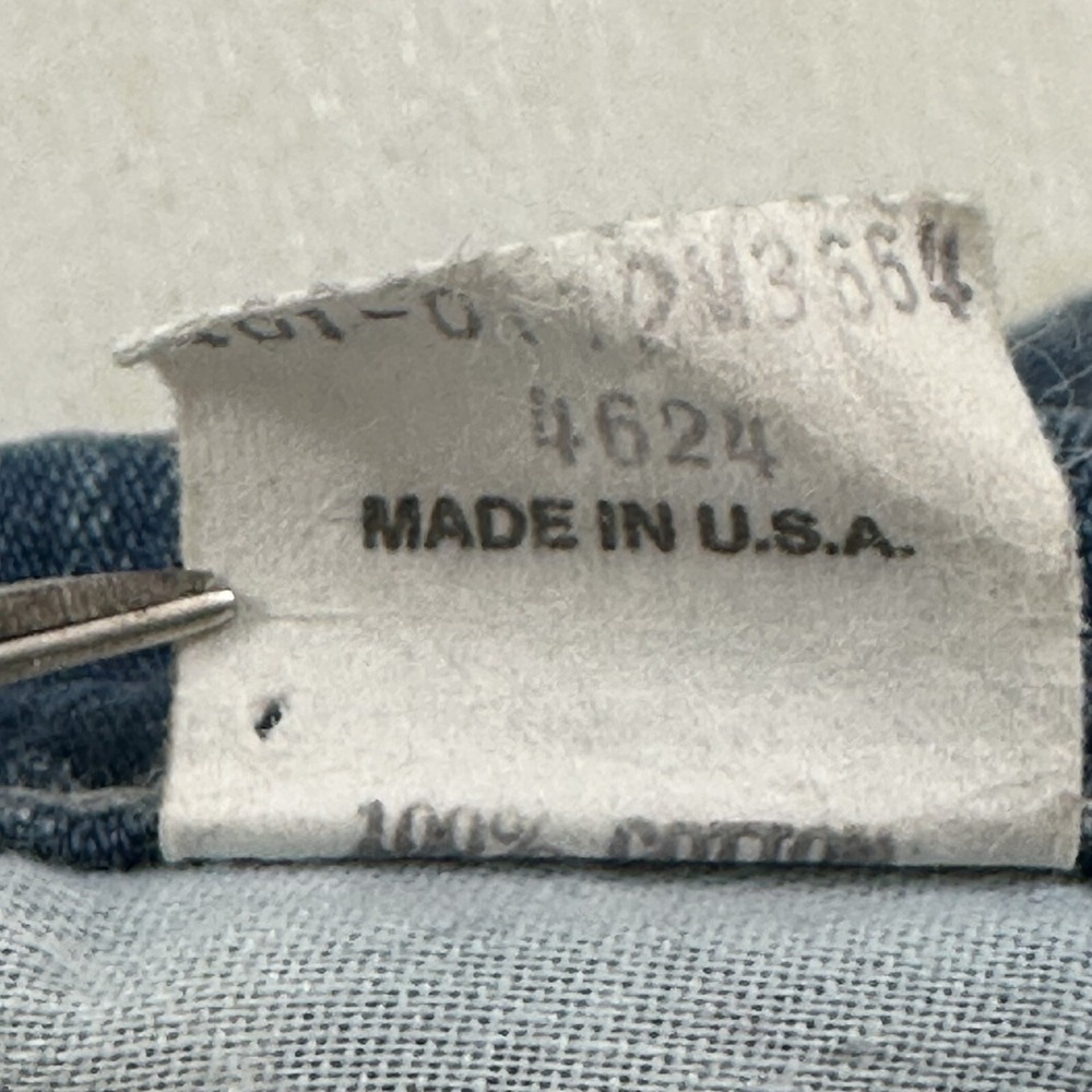 VTG OshKosh Carpenter Pants Mens Blue Jeans 46x28 Sanforized Union Made USA - Picture 12 of 13